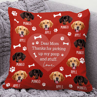 Thumbnail for Personalized Pet Face Dog Funny Letter To Dog Mom Dad Pillow, Gift For Pet Lover AD