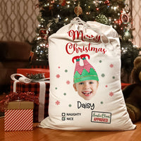 Thumbnail for Personalized Face Photo Funny Trouser-Shaped Noel Hat Christmas Bag, Holiday Gift For Family AB