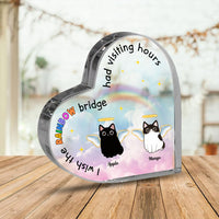 Thumbnail for The Rainbow Bridge Had Visiting Hours - Cat Memorial Gift - Heart Acrylic Plaque  - Heart Acrylic Plaque AA