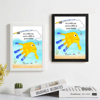 Thumbnail for Custom Quotes Dad Fishing Photo Frame, Kids Handprint Keepsake AA