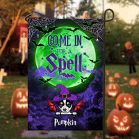 Thumbnail for Come In For A Spell Custom Garden Flag, Dog Lover Gift AD