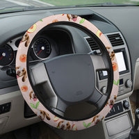Thumbnail for Custom Avocado Pattern With Face Dog Cat Car Steering Wheel Cover, Pet Lover Gift JonxiFon