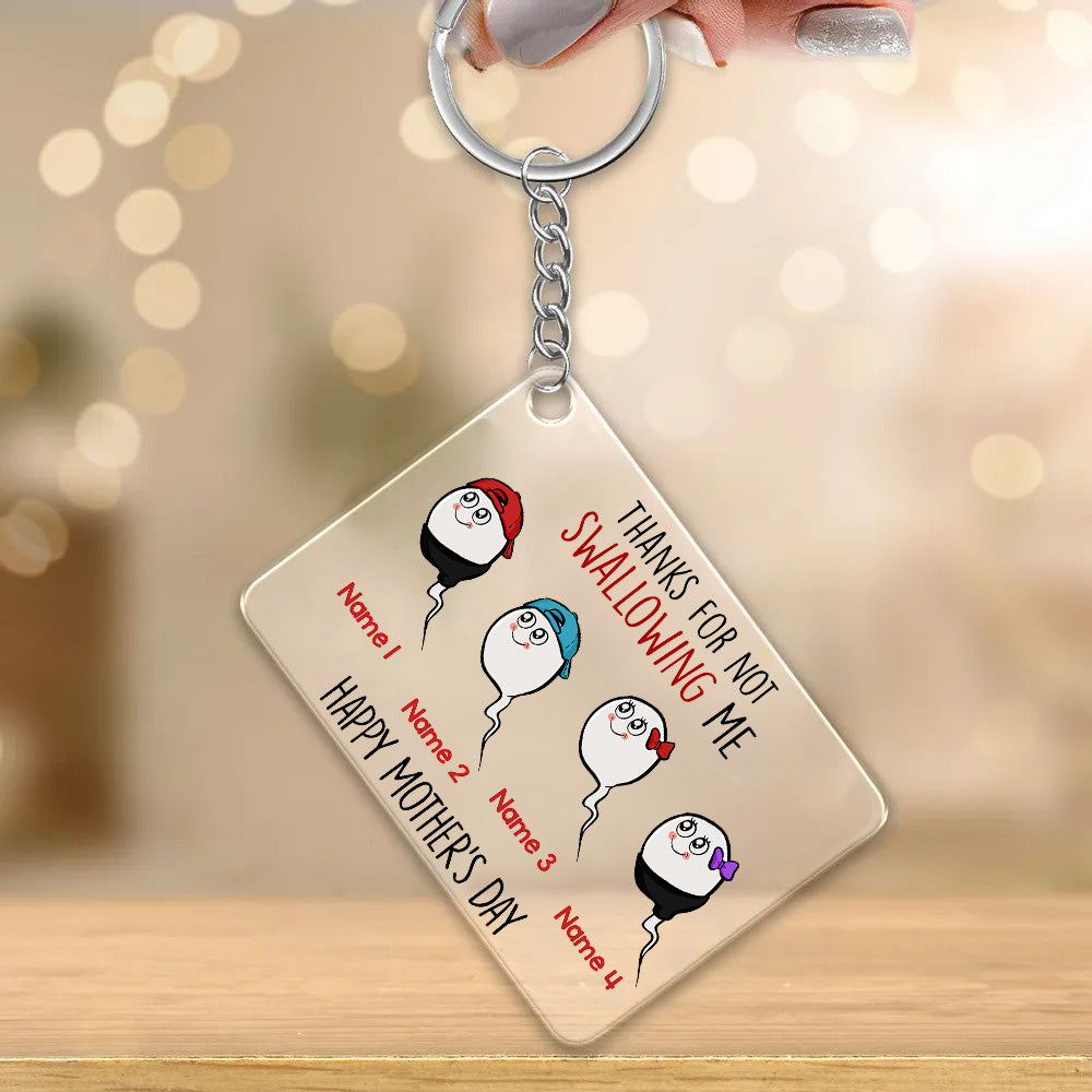 Personalized Thank You Mom Funny Acrylic Keychain, Gift For Mom JonxiFon