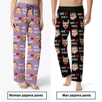 Thumbnail for Custom We Love Dad Mom Photo Family Pajamas Set, Gift For Family AB