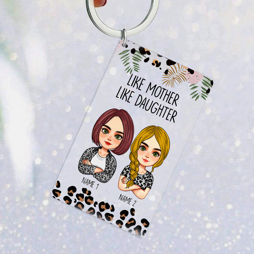 Personalized Mom And Daughters Acrylic Keychain, Gift For Mom JonxiFon