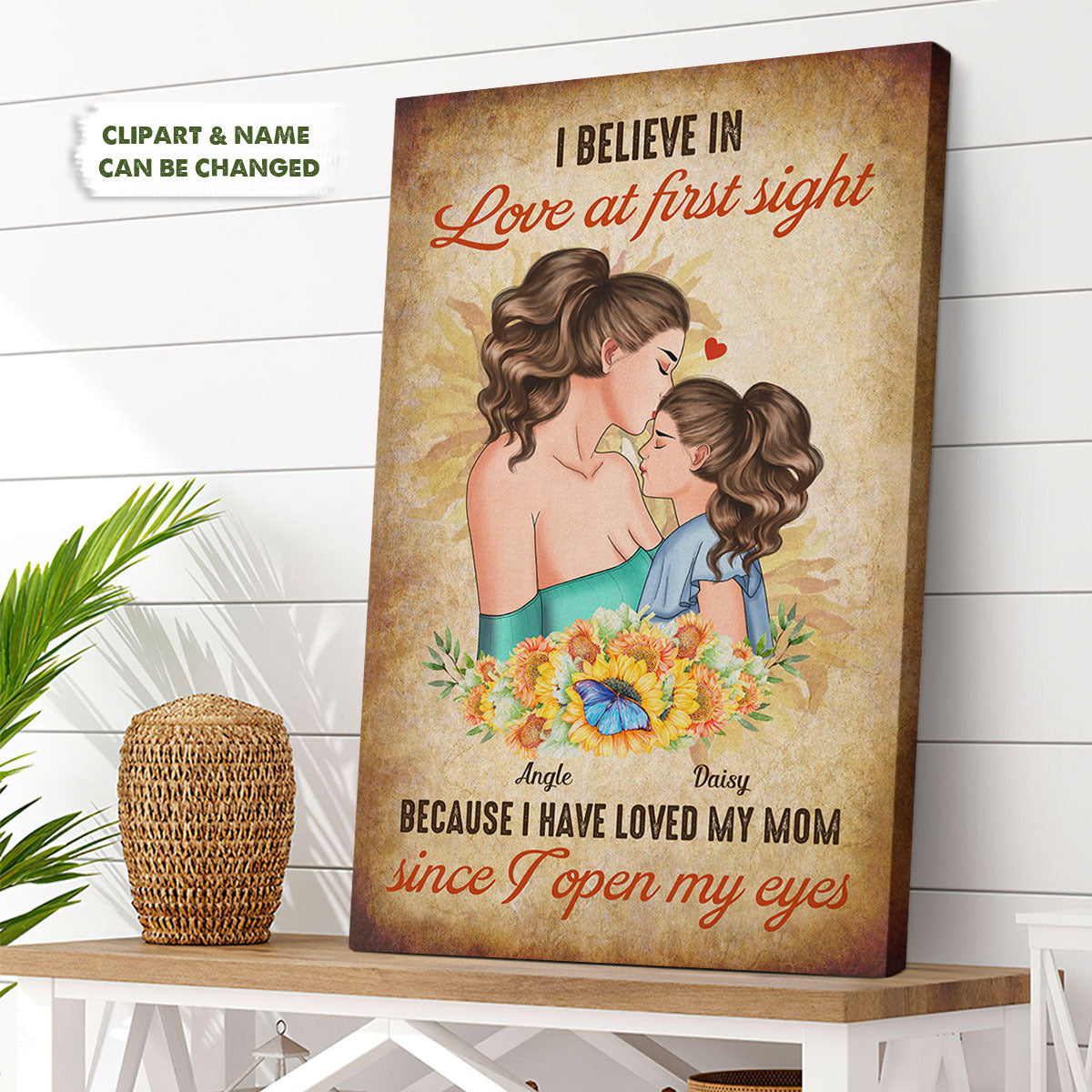 I Believe In Love Daughter & Mom Canvas Wall Art AK