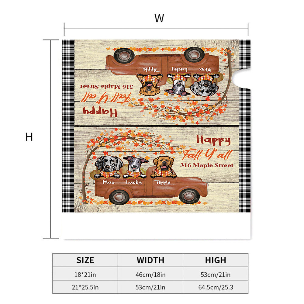 Happy Fall Dog Truck Magnetic Mailbox Cover, Dog Lover Gift AF