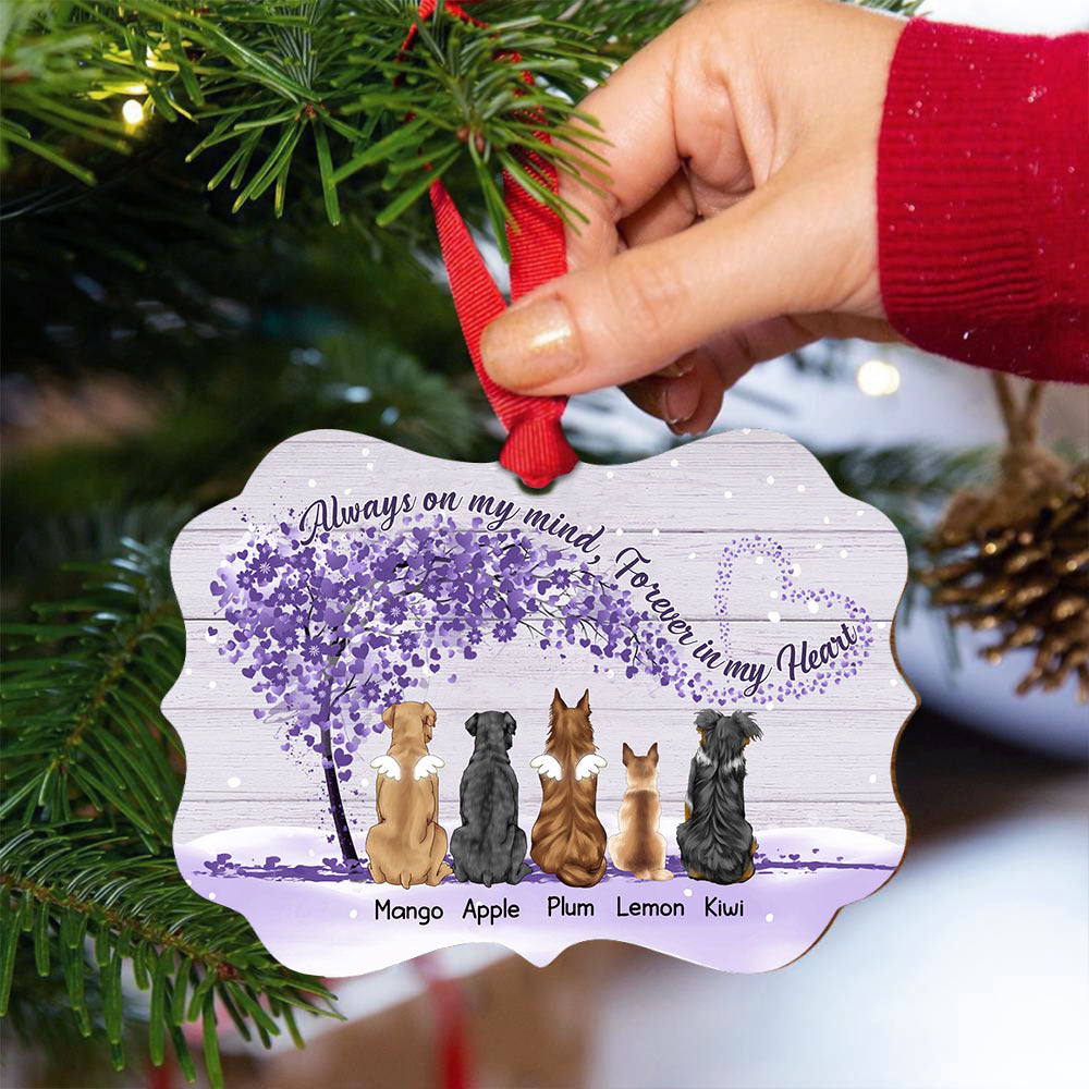 I'm Always With You Personalized Memorial Dog Printed Wood Ornament, Sympathy Gift For Dog Lover AE