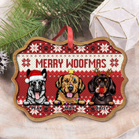 Thumbnail for Merry Woofmas Personalized Dog Christmas Pattern MDF Ornament, Customized Holiday Ornament AE