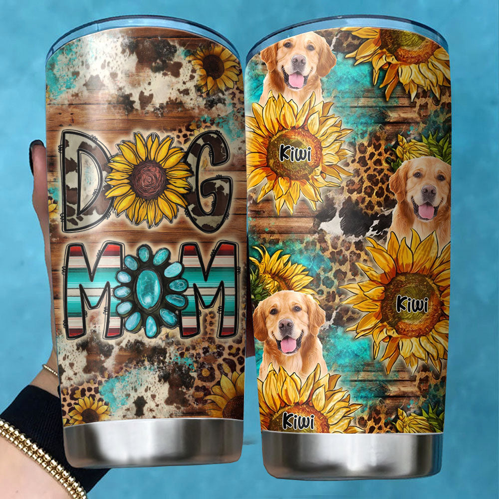 Western Leopard Dog Mom Tumbler, DIY Gift For Dog Lovers AA