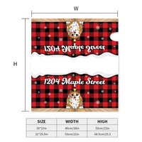 Thumbnail for Christmas Dog Cat Buffalo Plaid Address Mailbox Cover, Winter Mailbox AF