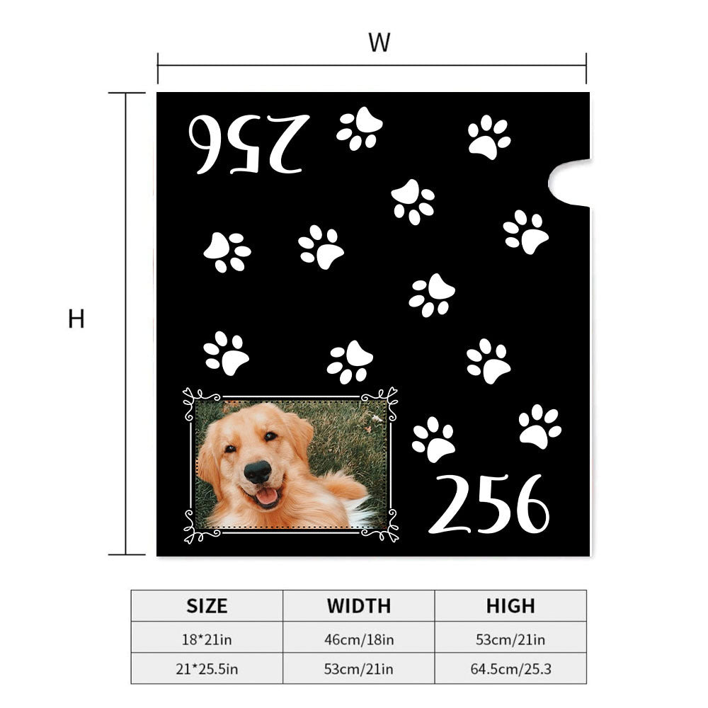 Paw Prints With Photo House Number Mailbox Cover, Pet Lover Gift AF