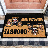 Thumbnail for Custom Welcome Goodbye Dog Doormat, DIY Home Decor AB