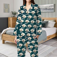 Thumbnail for Custom Pet Face Vintage Pajamas Set, Dog Cat Lover Gift AB