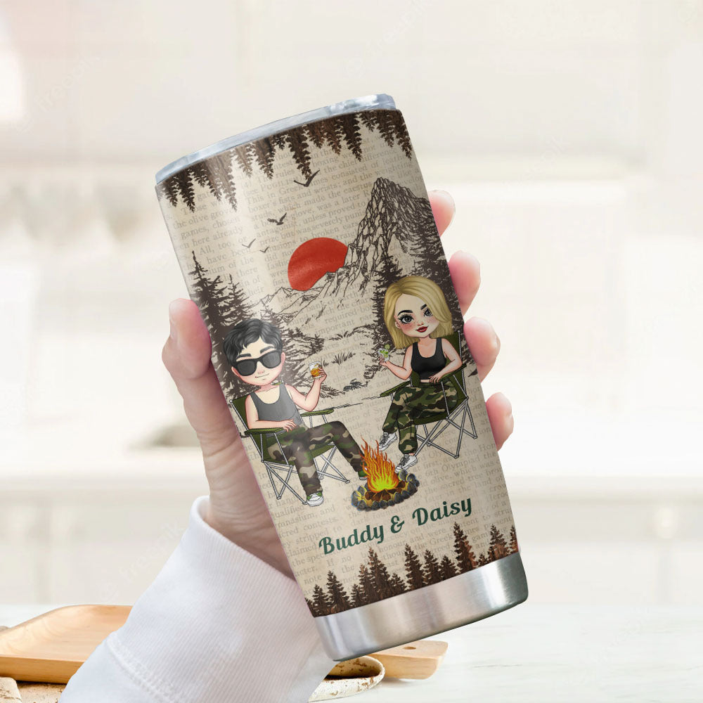 Personalized Camping Partners For Life Husband And Wife Tumbler, Gift For Camping Lover AA
