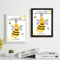 Thumbnail for I'm As Lucky As Can Bee Grandma Photo Frame, Kids Footprint Keepsake AA