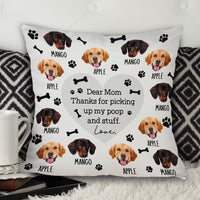 Thumbnail for Personalized Pet Face Dog Funny Letter To Dog Mom Dad Pillow, Gift For Pet Lover AD
