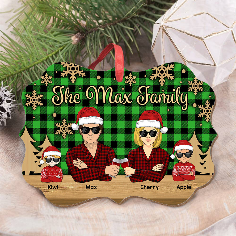 Personalized Family Members Christmas Printed Wood Ornament, Customized Holiday Ornament AE