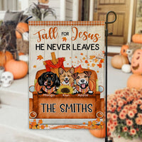 Thumbnail for Fall For Jesus Dog Pumpkin Garden Flag, Autumn Decor AD