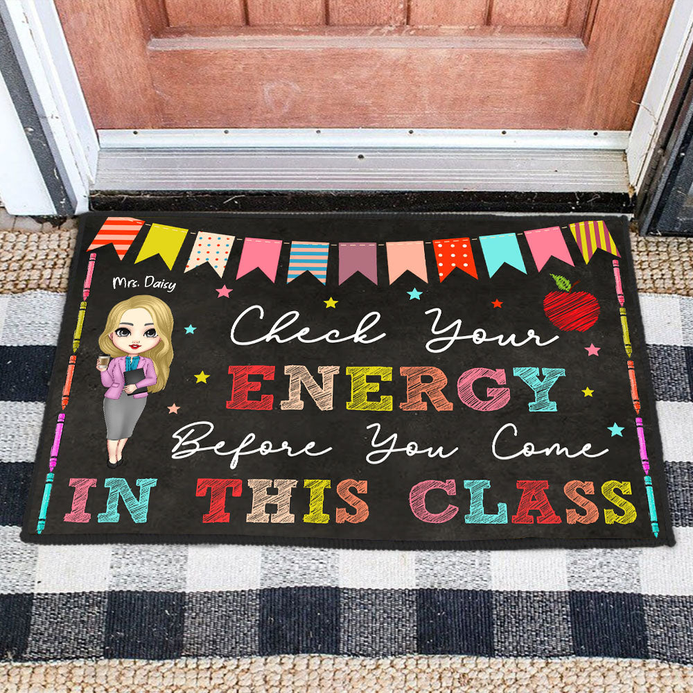 Check Your Energy Teacher Doormat, DYI Classroom Decor AB