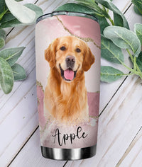 Thumbnail for Pet Portrait Photo With Name Marble Tumbler, Pet Lover Gift, Gift For Friends AA