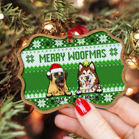 Thumbnail for Merry Woofmas Personalized Dog Christmas Pattern MDF Ornament, Customized Holiday Ornament AE