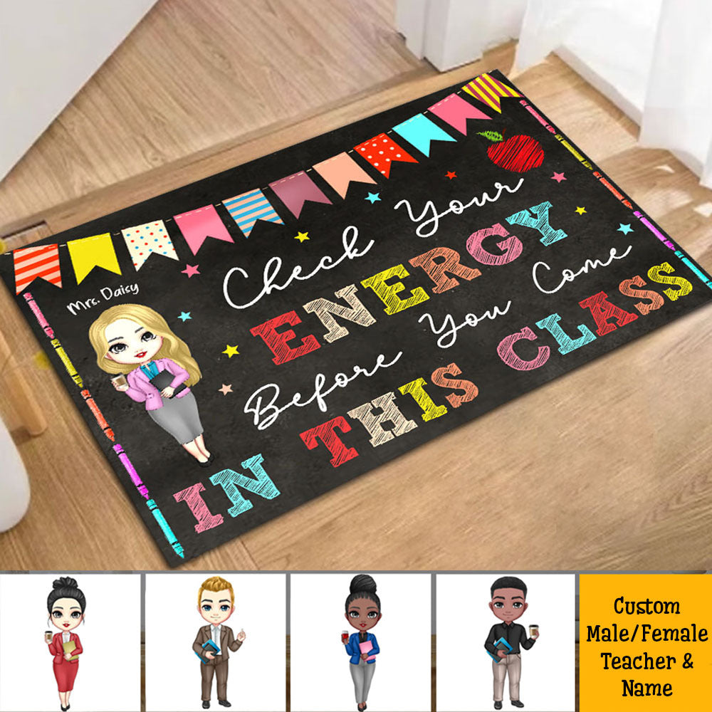 Check Your Energy Teacher Doormat, DYI Classroom Decor AB