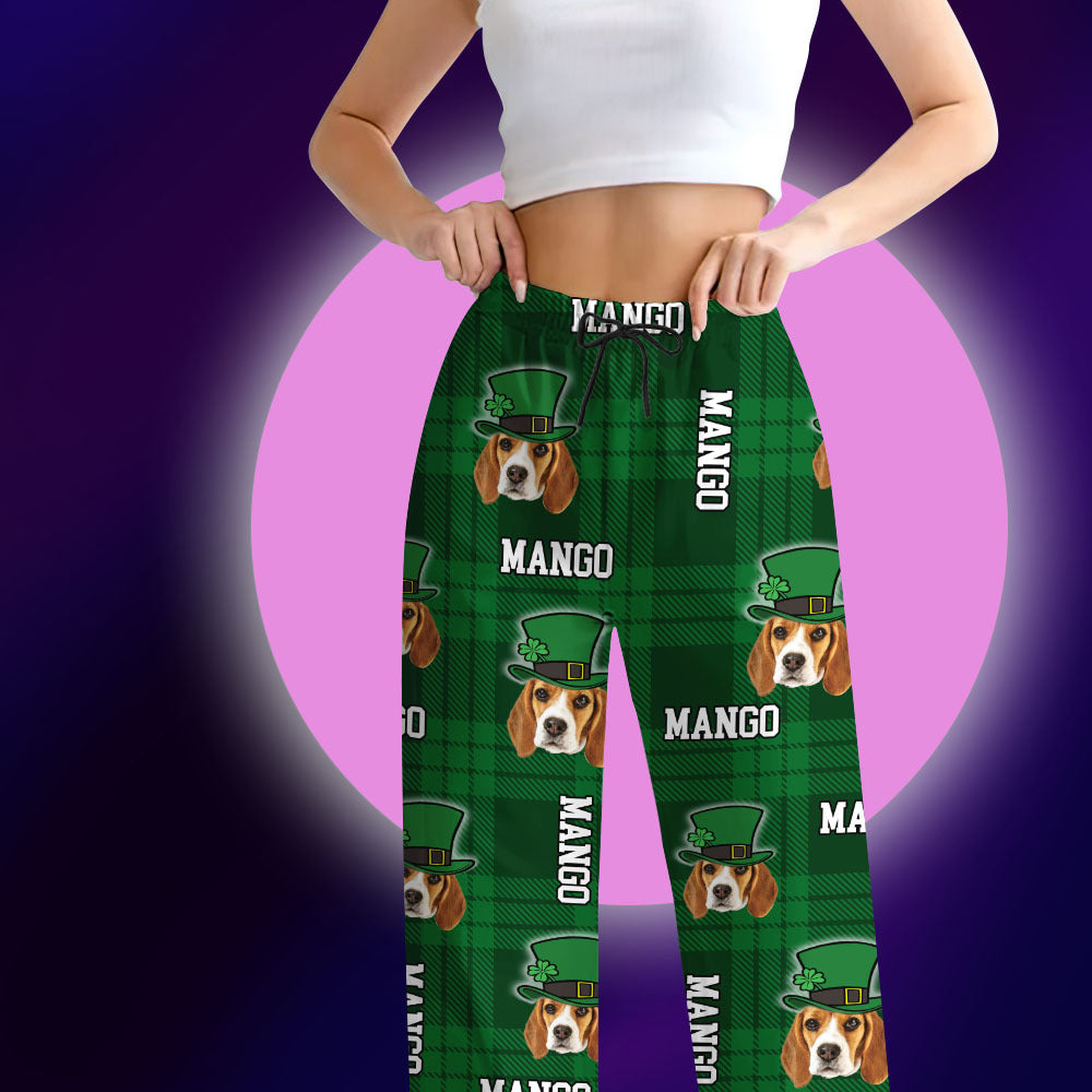 Personalized Patrick's Day Pattern Dog Cat Face Pajamas, Gift For Irish Family AB