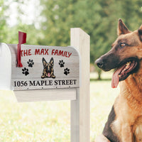 Thumbnail for Rustic Wood Pattern Address Dog Mailbox Cover, Dog Lover Gift AF