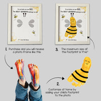 Thumbnail for I'm As Lucky As Can Bee Grandma Photo Frame, Kids Footprint Keepsake AA