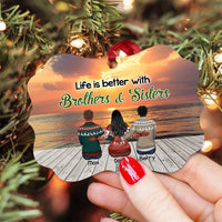 Thumbnail for Personalized Family Members Brother Sister MDF Ornament AE