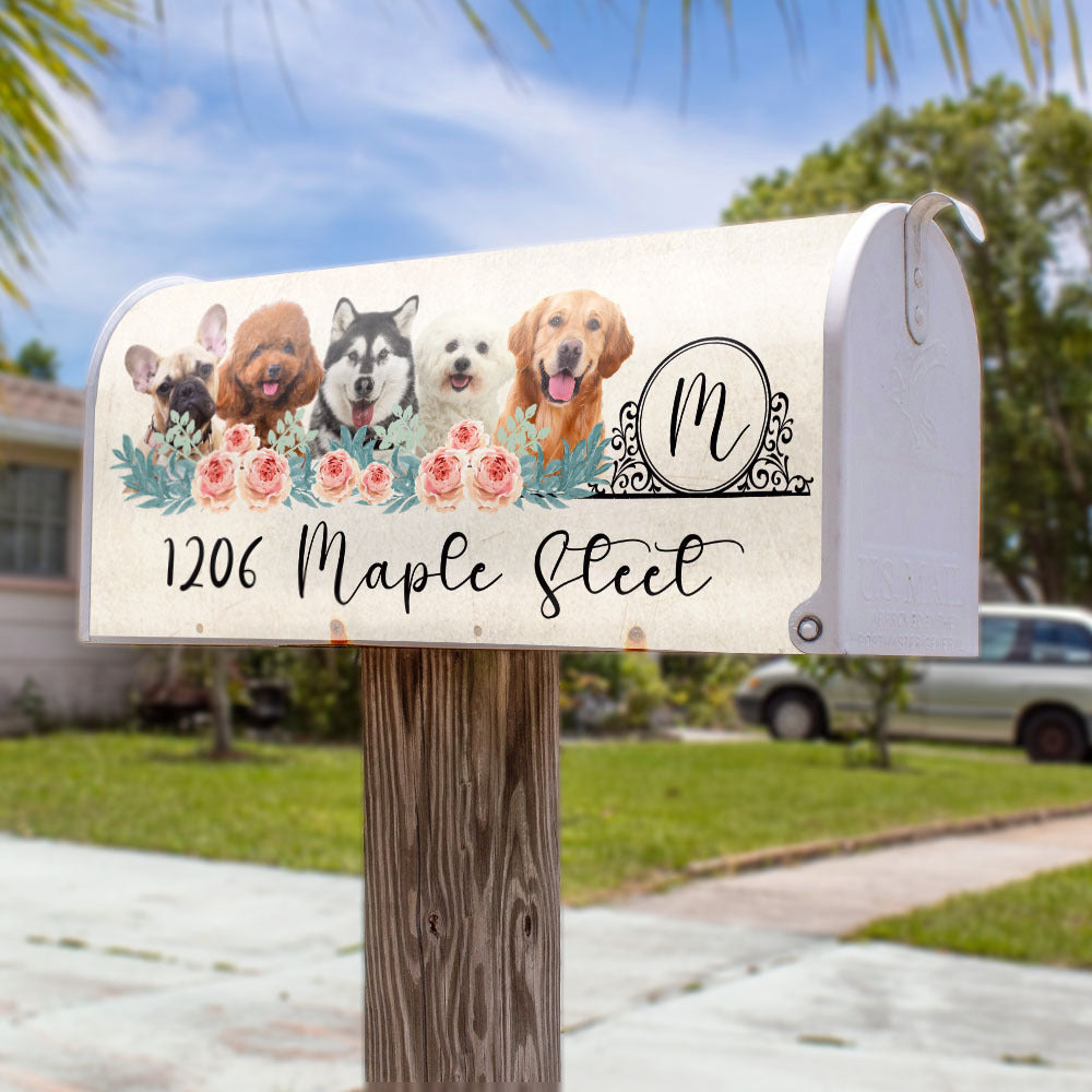 Flowers With Pet Photo Mailbox Cover, Upload Photo Mailbox AF