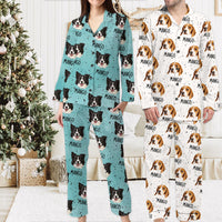 Thumbnail for Custom Cookie Photo & Name Pajamas Set, Pet Lover Gift, Couple Gift AB