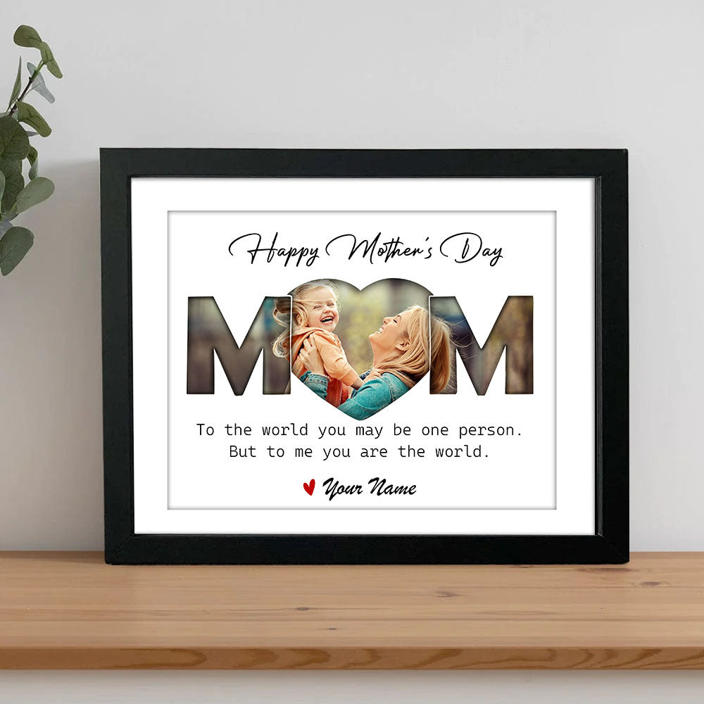 Custom Happy Mother's Day Mom Photo Collage Picture Frame, Gift For Mom/Grandma AA