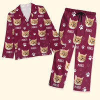 Thumbnail for Custom Paws With Dog Cat Photo Pajamas Set, Pet Lover Gift FC