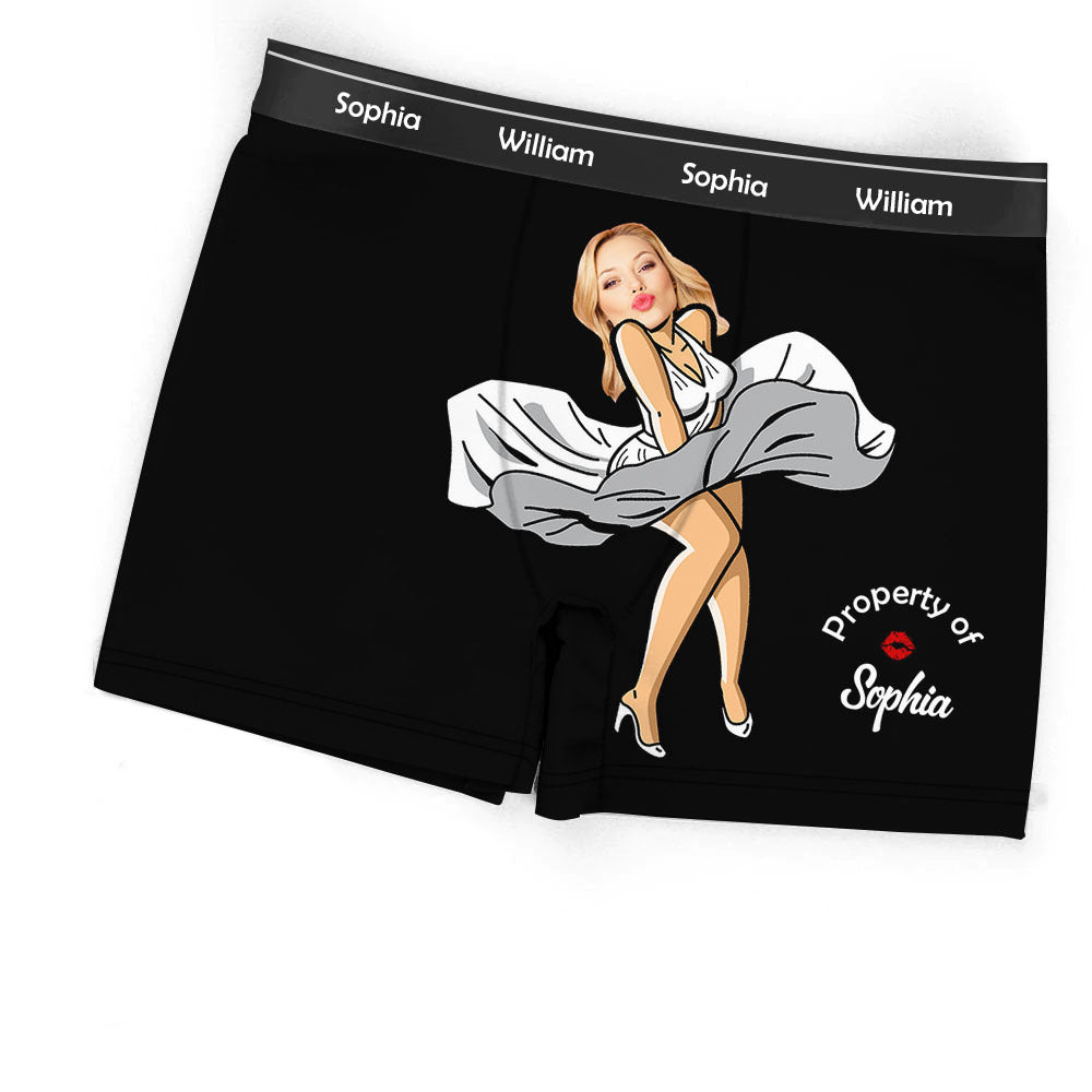 Upload Face Photo Cartoon Girl Men's Boxer Briefs, Gift For Him AI