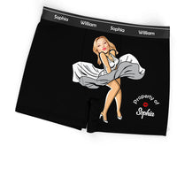 Thumbnail for Upload Face Photo Cartoon Girl Men's Boxer Briefs, Gift For Him AI