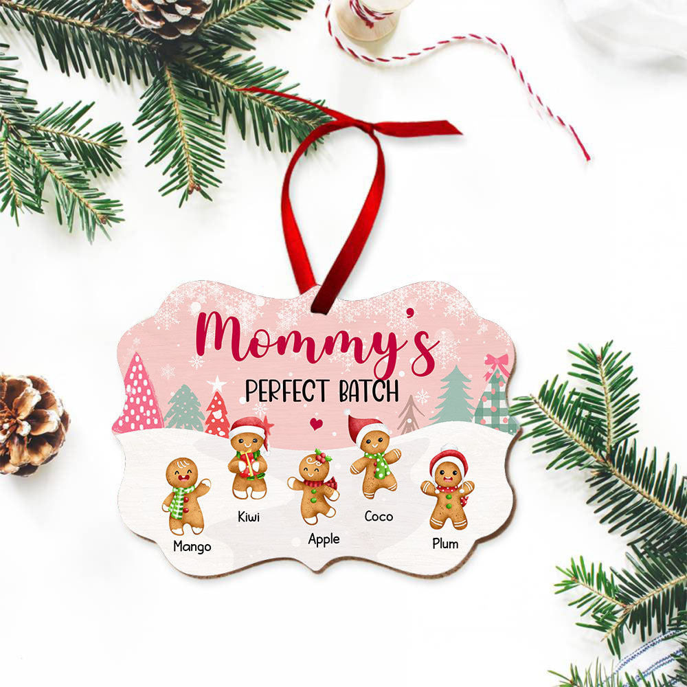 Personalized Mom Grandma Perfect Batch Grandkids Printed Wood Ornament, Christmas Gift For Grandparent AE