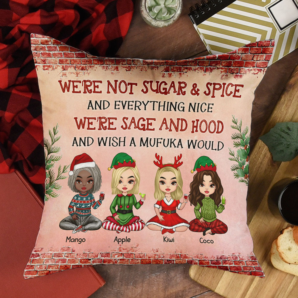 Personalized We Are Sage And Hood Friend Besties Pillow, Christmas Gift For BFF AD