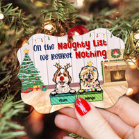 Thumbnail for On The Naughty List Personalized Dog Christmas MDF Ornament, Customized Holiday Ornament AE