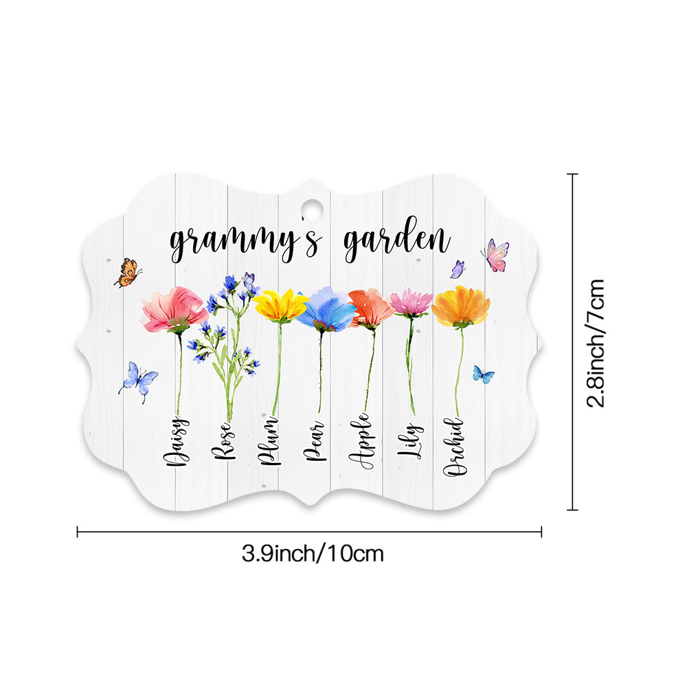 Personalized Grandma Garden Christmas Benelux MDF Ornament, Christmas Gift For Grandma AE