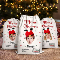 Thumbnail for Personalized Face Photo Funny Trouser-Shaped Noel Hat Christmas Bag, Holiday Gift For Family AB