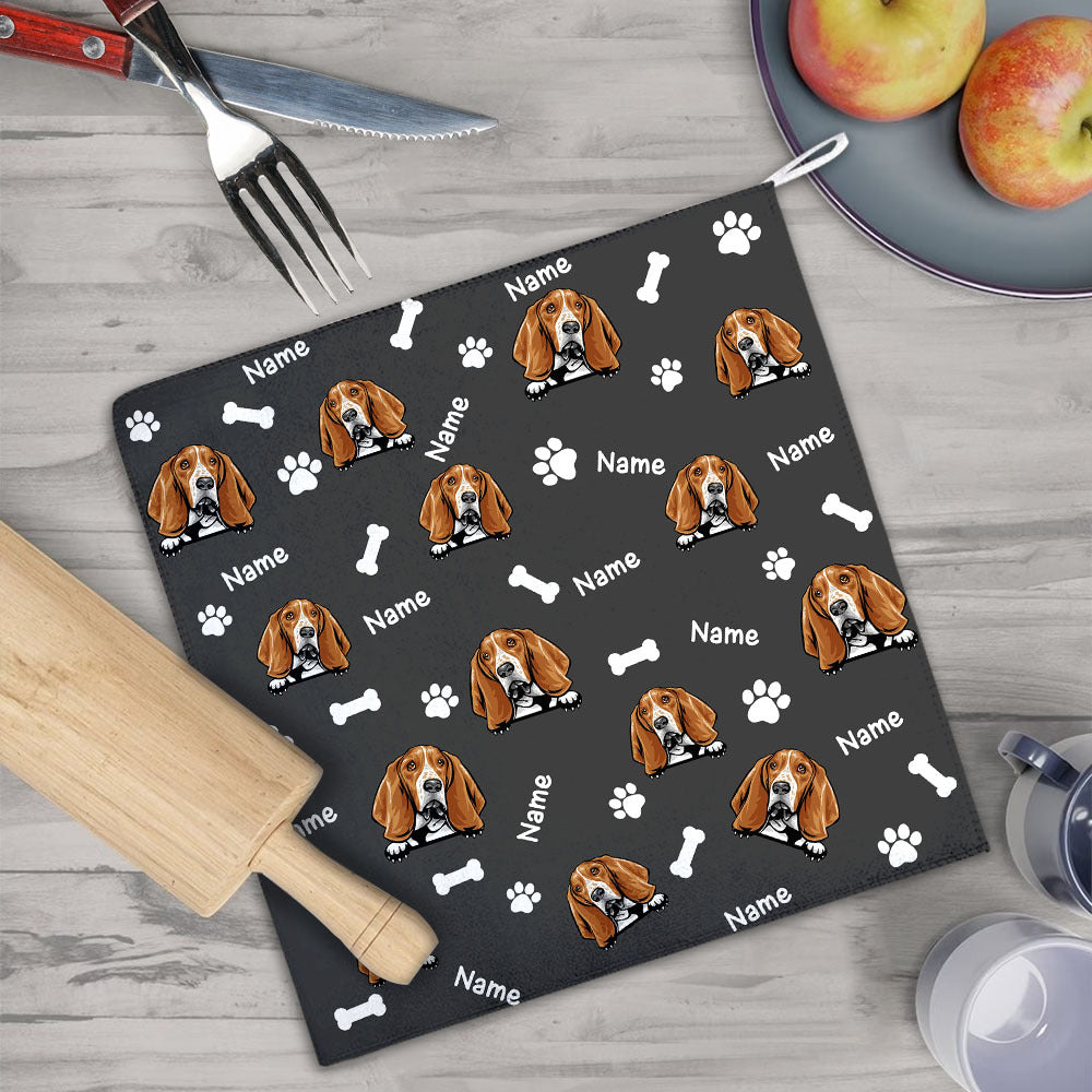 Custom Dog Pattern Hand Towel, Pet Lover Gift JonxiFon