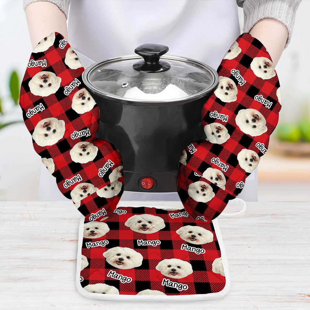 Custom The Cutest Pet Photo Oven Mitts & Potholder, Pet Lover Gift AI