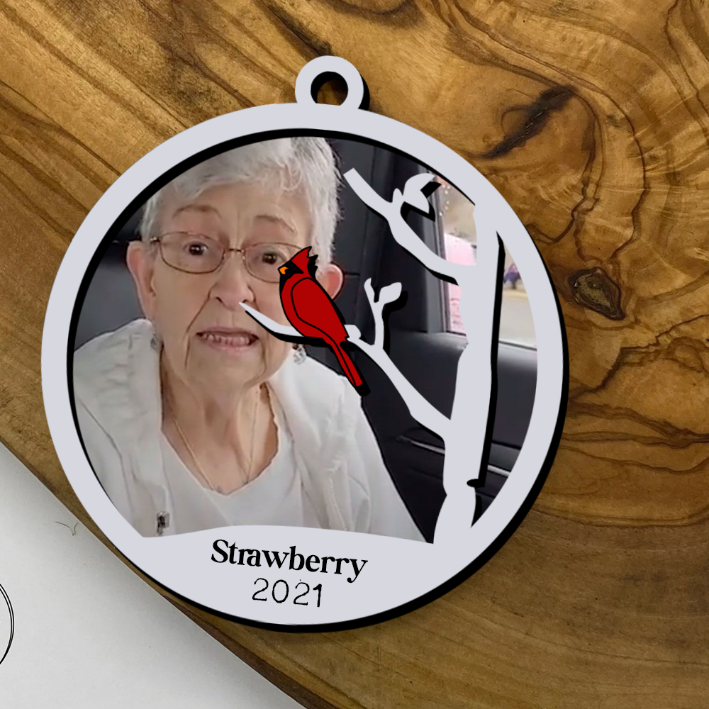 Personalized I'm Always With You Cardinal Memorial Layered Wood Ornament, Sympathy Gift AE