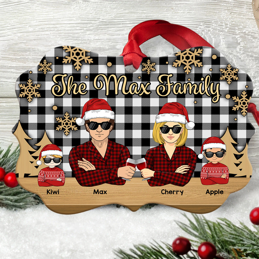 Personalized Family Members Christmas Printed Wood Ornament, Customized Holiday Ornament AE