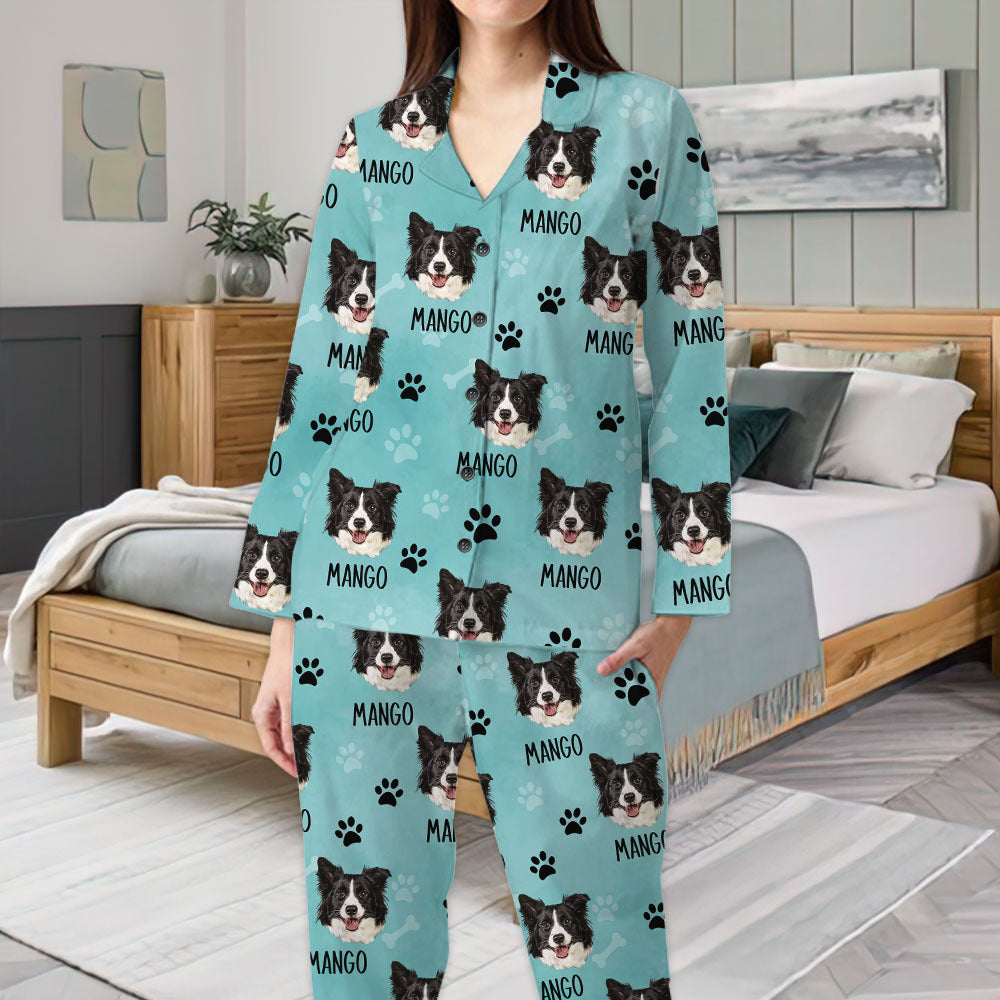 Custom Paws With Dog Cat Photo Pajamas Set, Pet Lover Gift FC
