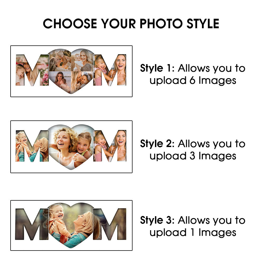 Custom Happy Mother's Day Mom Photo Collage Picture Frame, Gift For Mom/Grandma AA