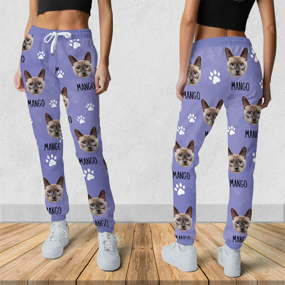 Custom Paws With Dog Cat Photo Sweatpants, Pet Lover Gift AB