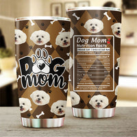 Thumbnail for Custom Dog Face Photo Dog Mom Nutrition Facts Tumbler, Best Gift for Dog Lovers AA